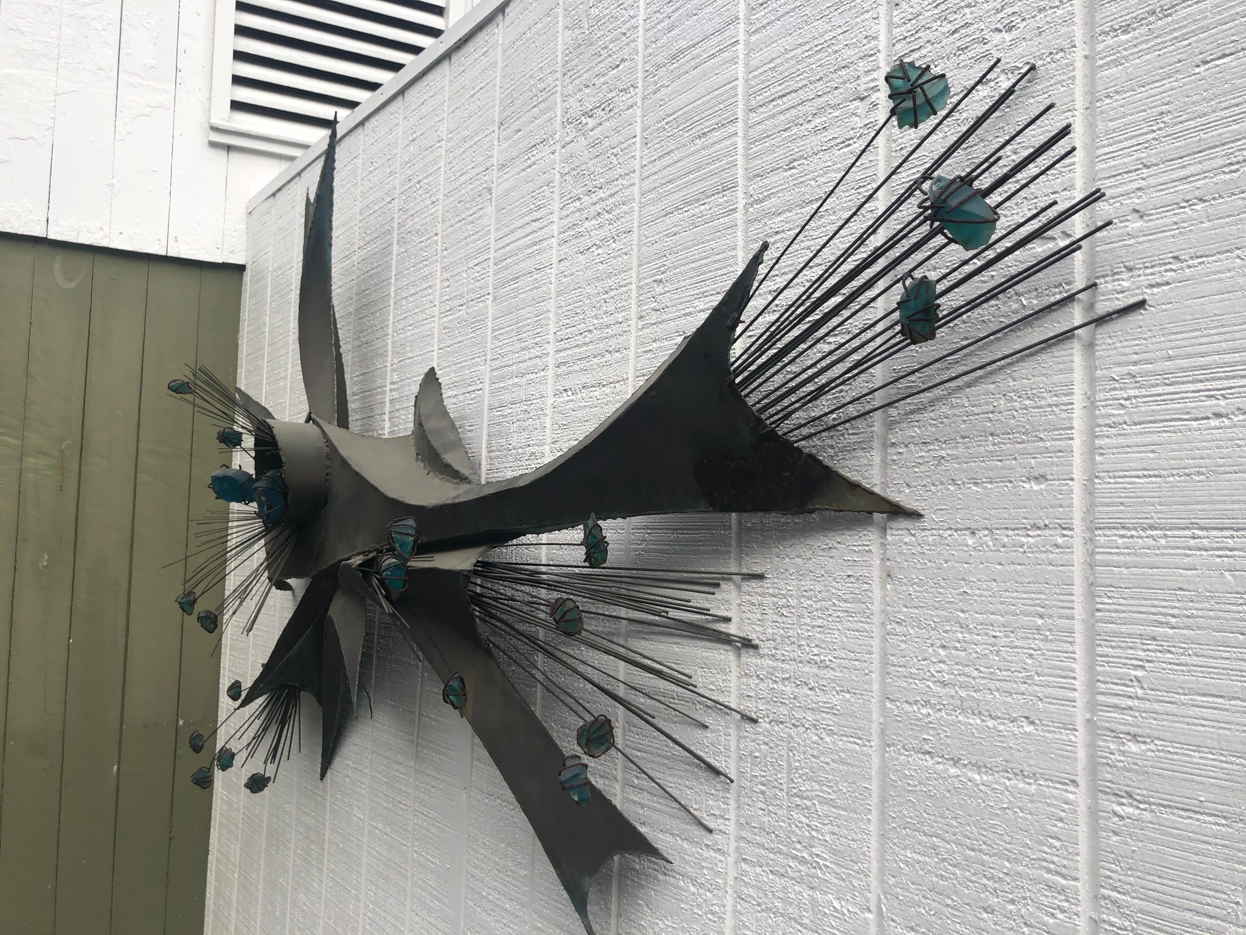 Monumental Mid-Century Modern Wall Sculpture Attributed to John Reisetter For Sale 7