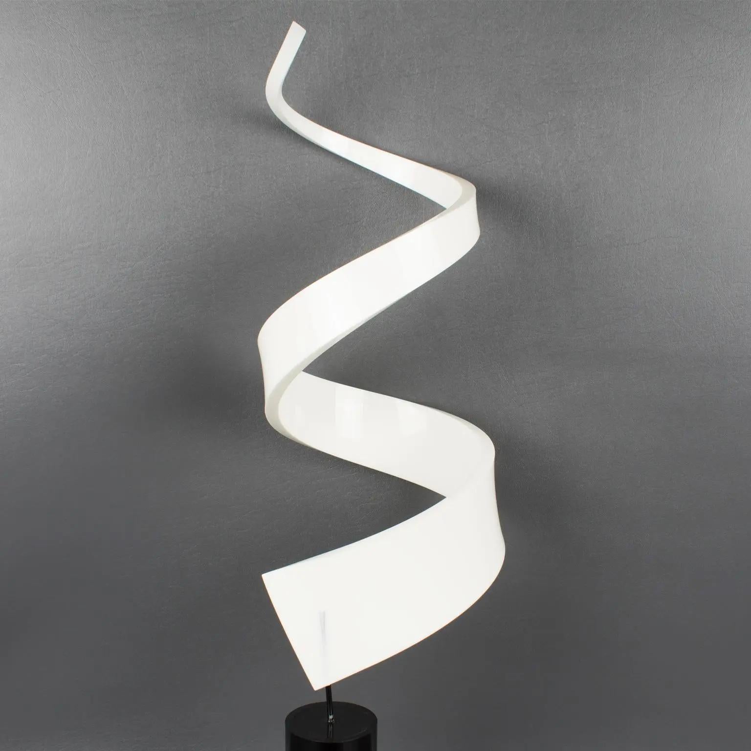 Mid-Century Modern Abstract White Lucite Swirl Sculpture For Sale 4