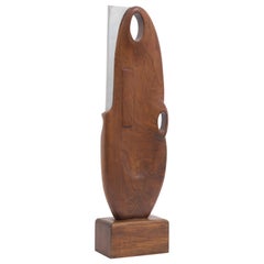 Mid-Century Modern Abstract Wood and Aluminum Sculpture, circa 1950