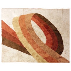 Mid-Century Modern Abstract Wool Rug, 1970s