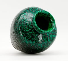 Mid-Century Modern ACCOLAY Vase, Ceramic, Green & Purple, 1950s