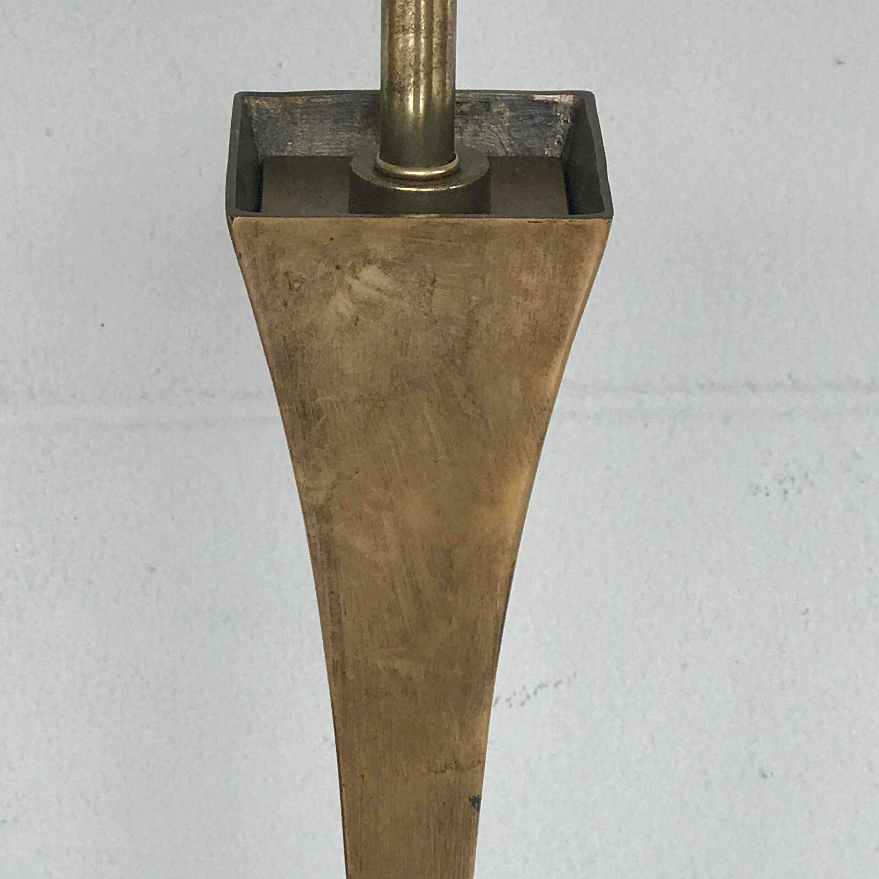 American Mid-Century Modern Acid Washed Bronze Floor Lamp by Stewart Ross for Hansen For Sale