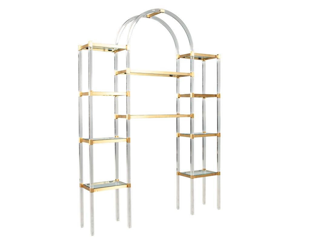 Mid-Century Modern Acrylic and Brass Wall Unit Etagere by Charles Hollis Jones For Sale 5
