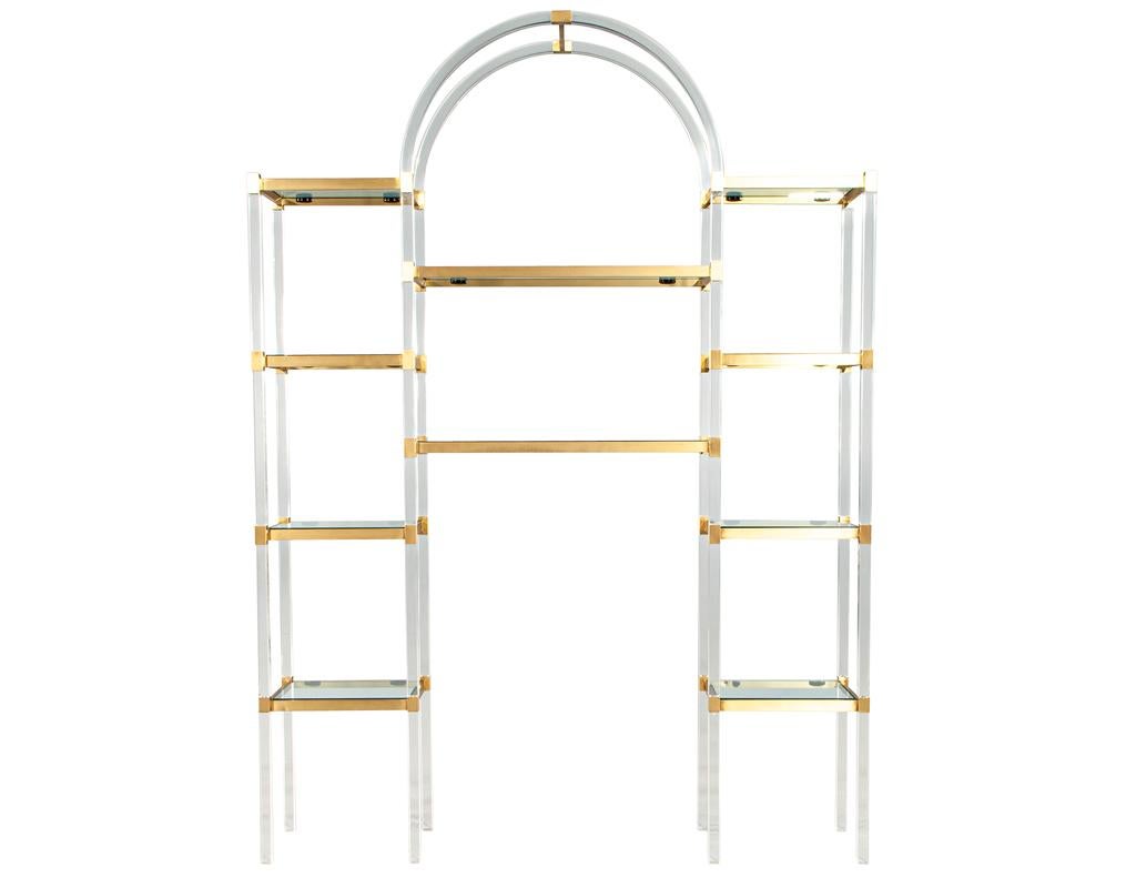Mid-Century Modern Acrylic and Brass Wall Unit Etagere by Charles Hollis Jones For Sale 1