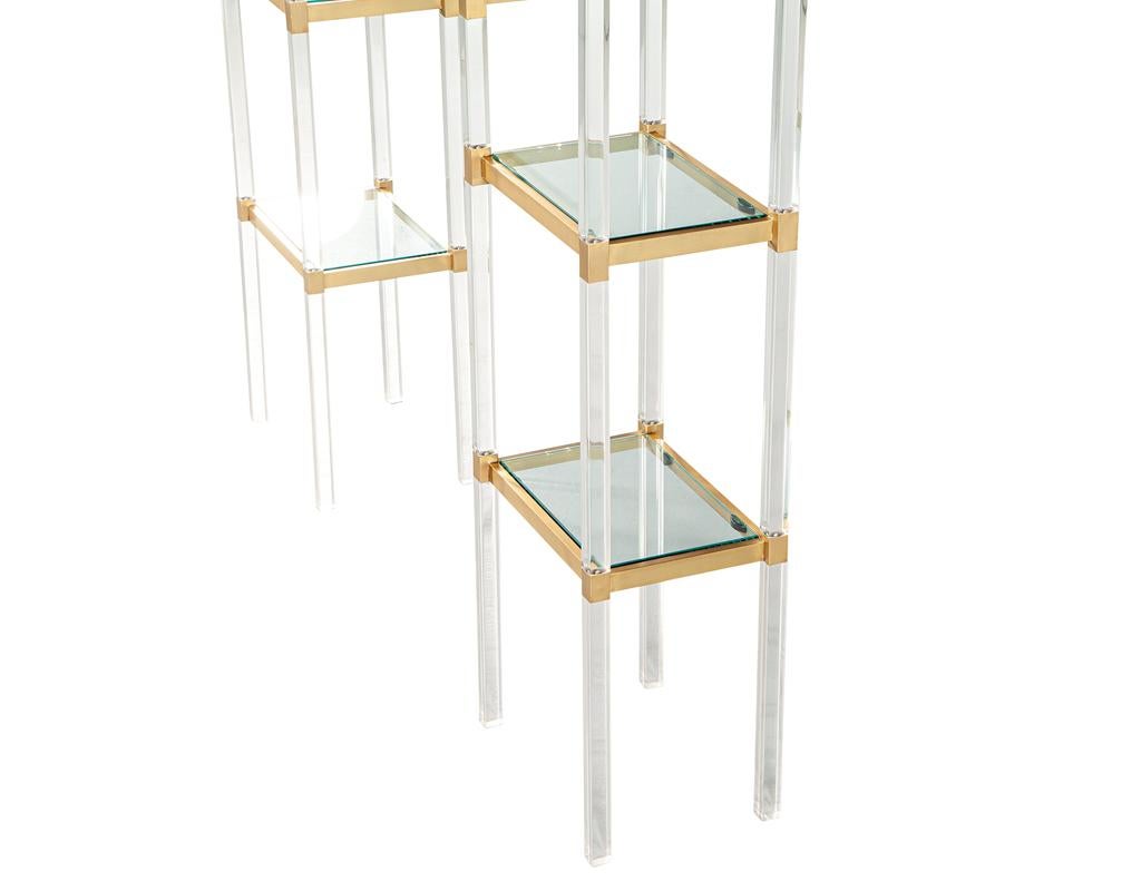 Mid-Century Modern Acrylic and Brass Wall Unit Etagere by Charles Hollis Jones For Sale 2