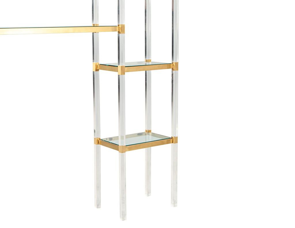 Mid-Century Modern Acrylic and Brass Wall Unit Etagere by Charles Hollis Jones For Sale 3