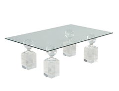 Mid-Century Modern Acrylic and Glass Cocktail Table