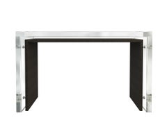 Mid-Century Modern Acrylic and Natural Shagreen Waterfall Console, In Stock