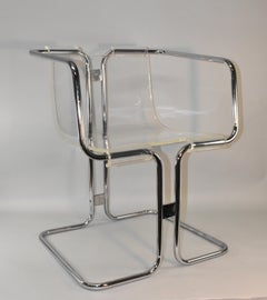Mid-Century Modern Acrylic and Chrome Chair