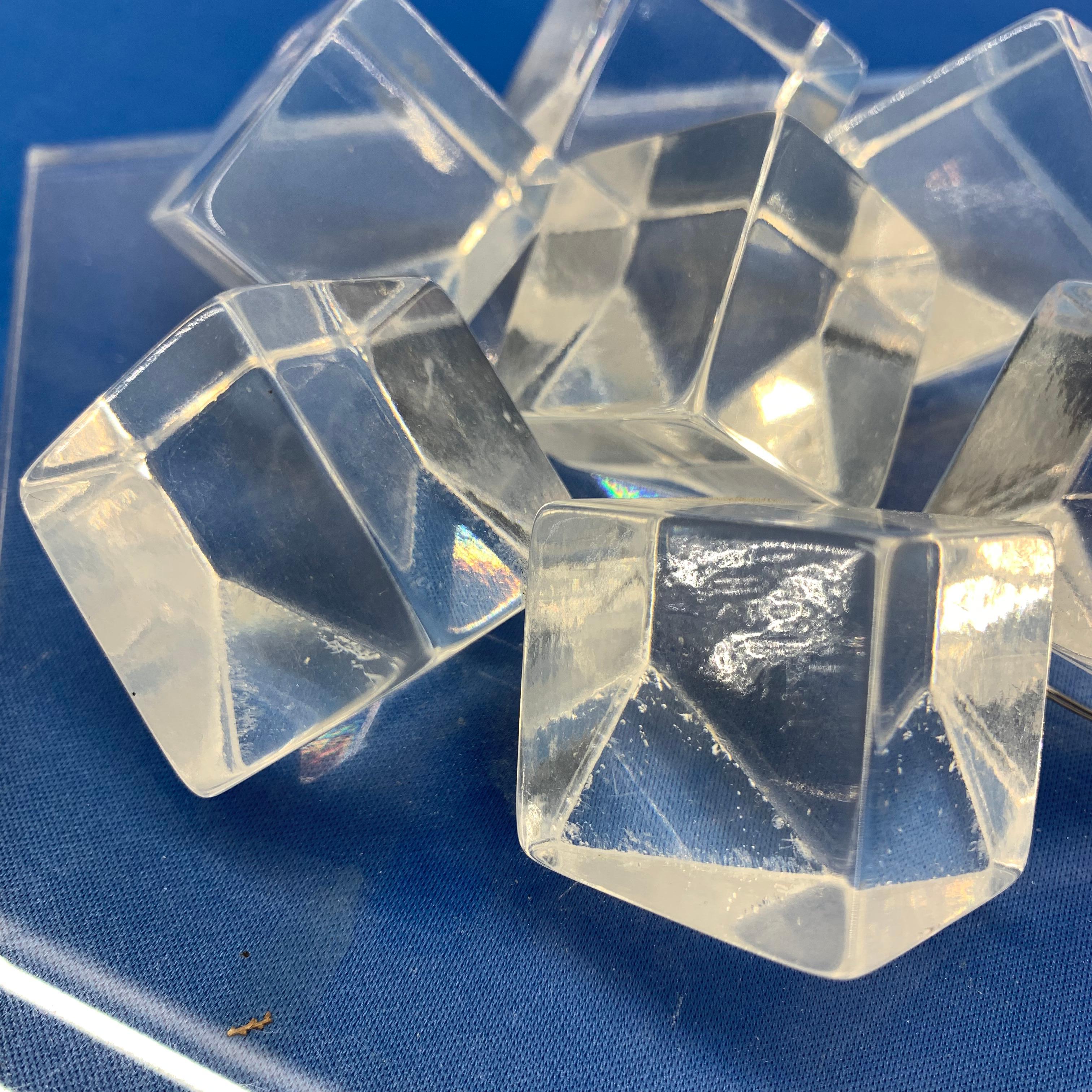 Mid-Century Modern Acrylic Ice-Cube Topped Ice Bucket 6