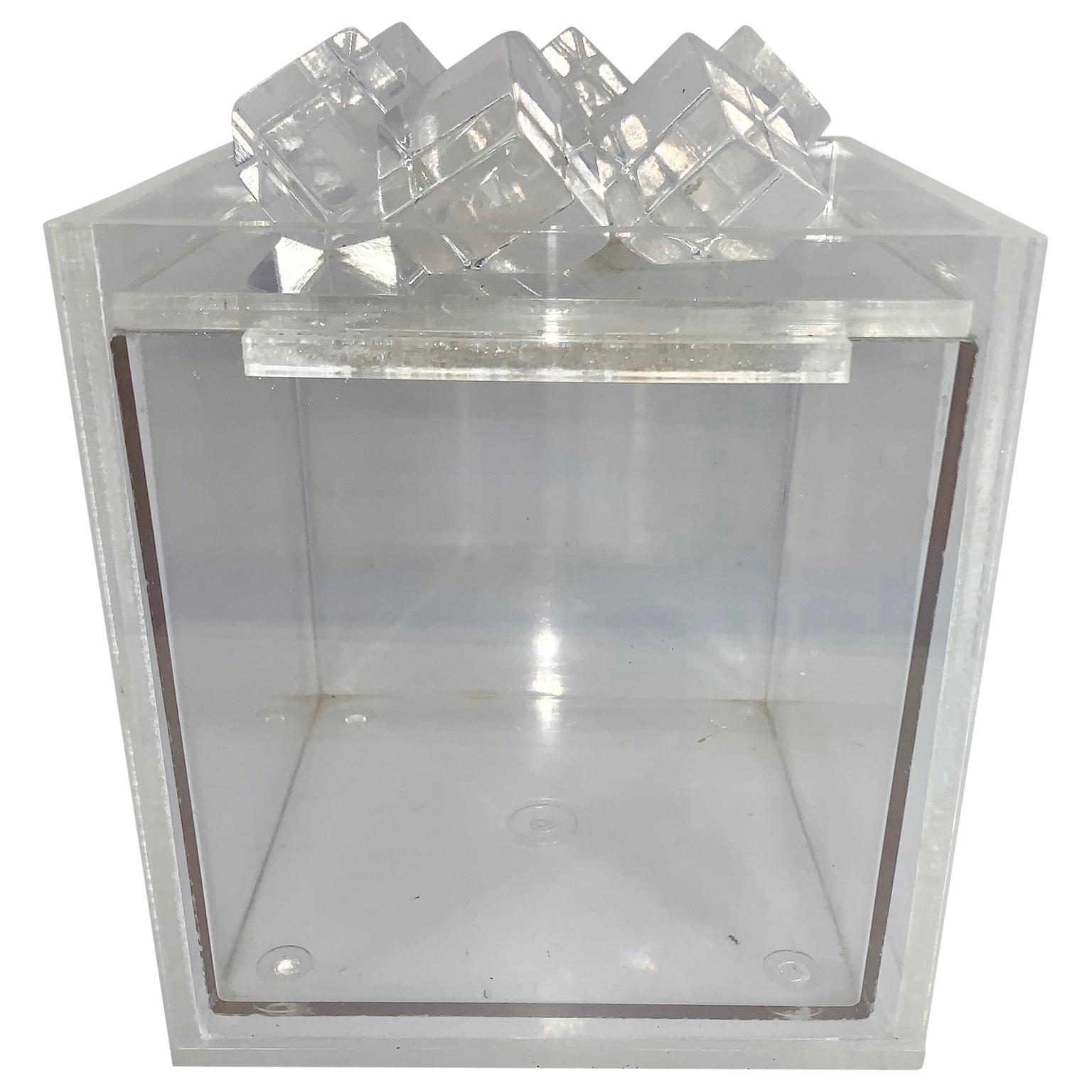 Mid-Century Modern Acrylic Ice-Cube Topped Ice Bucket 1