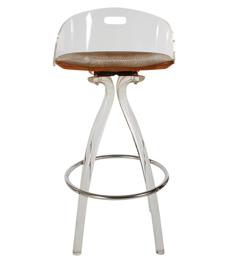 Mid-Century Modern Acrylic Lucite Counter Stools or Bar Stools by Hill Mfg. at 1stDibs