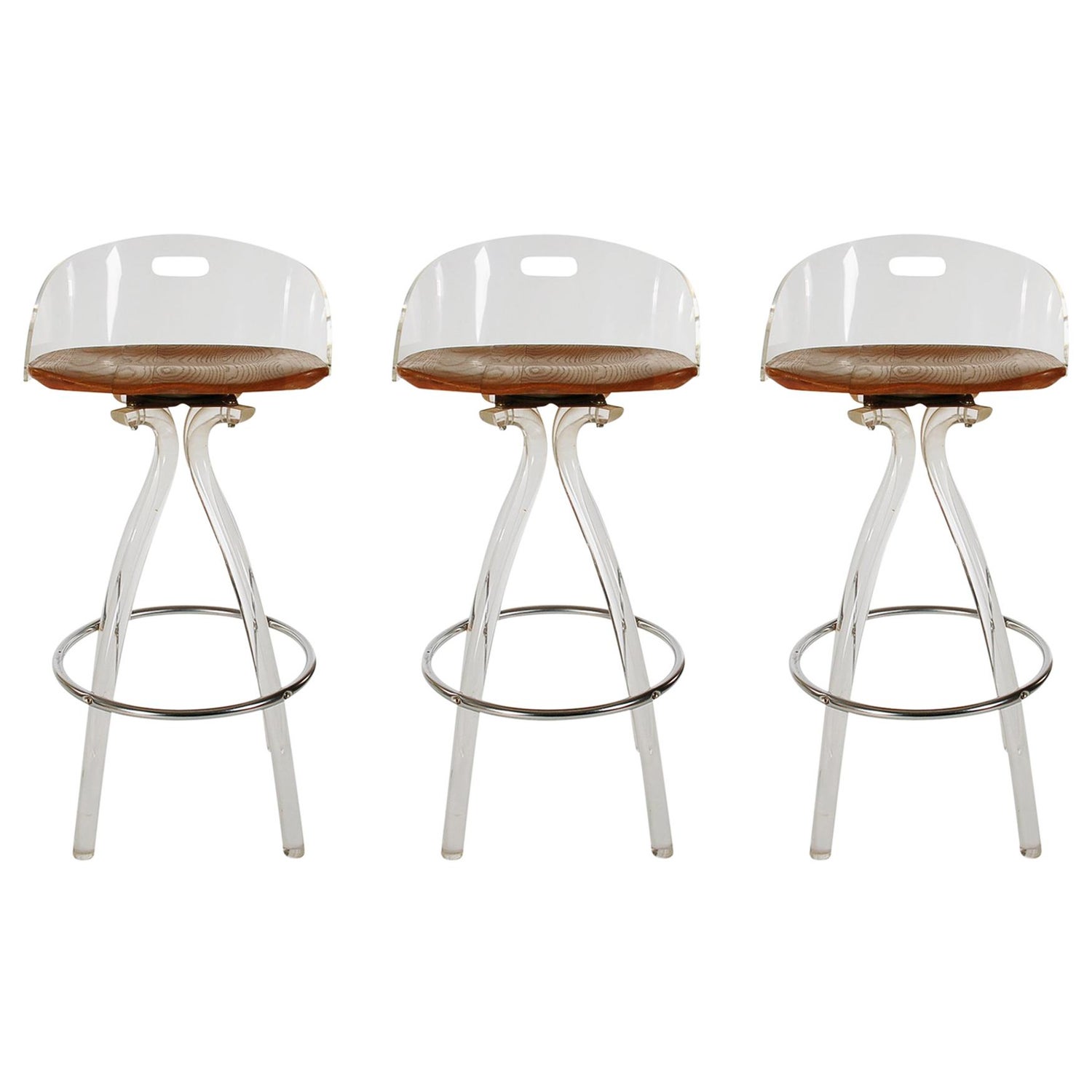 Mid Century Modern Acrylic Lucite Counter Stools Or Bar Stools By Hill Mfg At 1stdibs