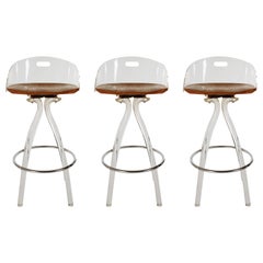 Mid-Century Modern Acrylic Lucite Counter Stools or Bar Stools by Hill Mfg.