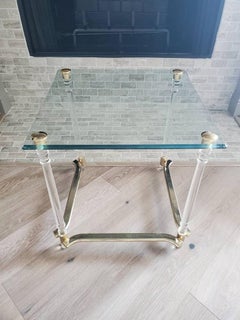 Mid-Century Modern Acrylic Lucite Glass End Table