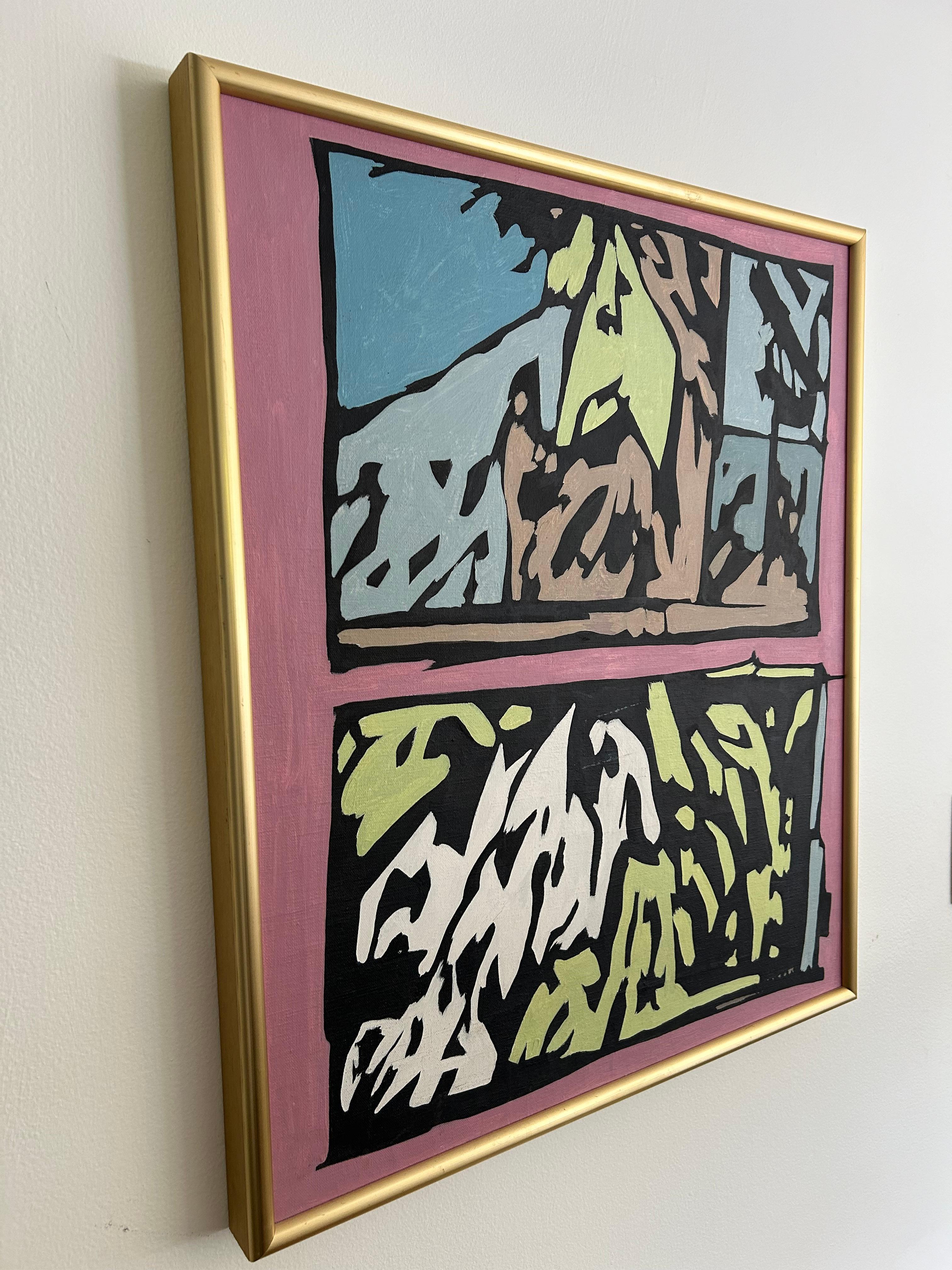 Pittura acrilica moderna di metà secolo In condizioni buone in vendita a Medina, OH