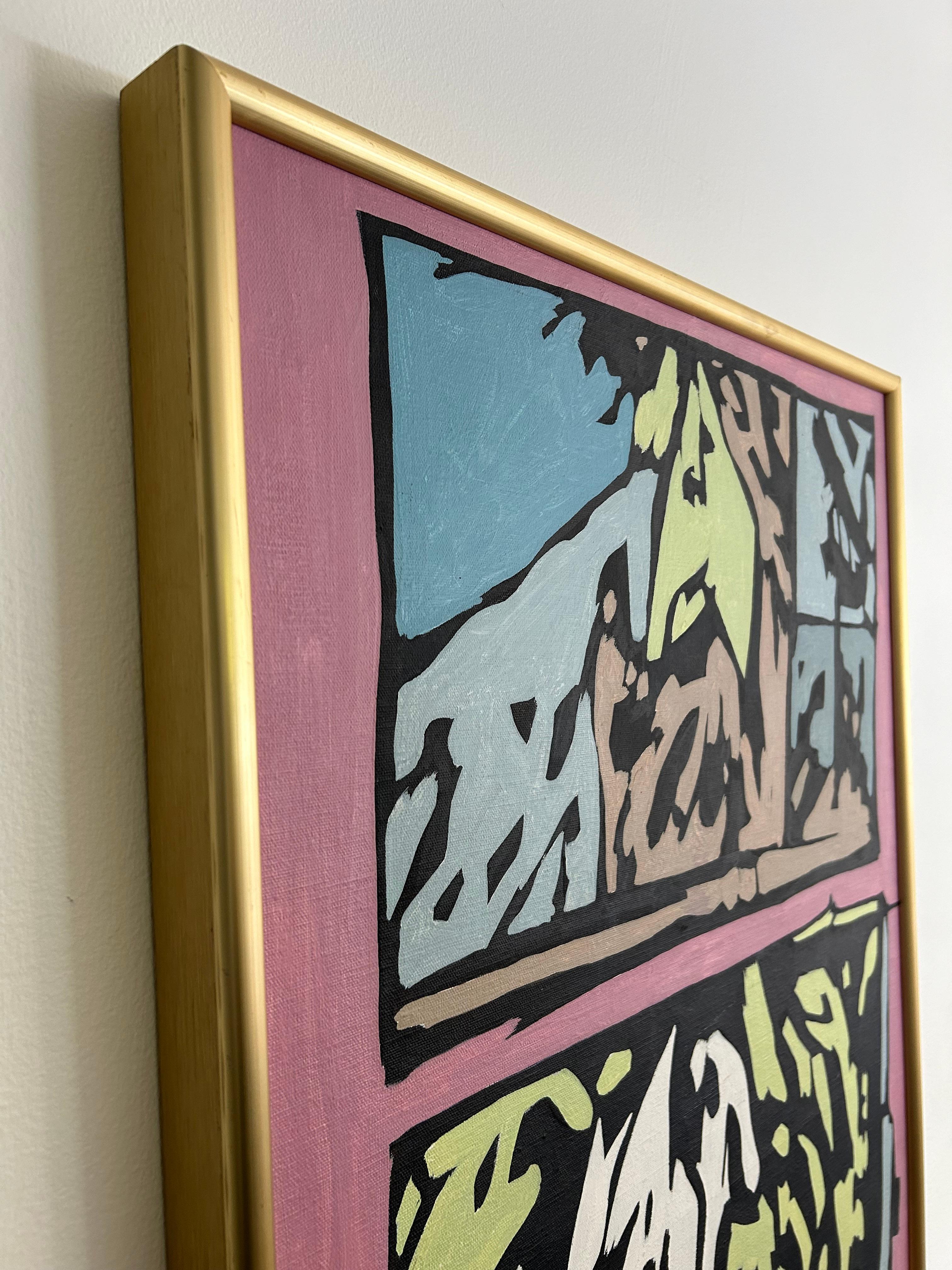 XX secolo Pittura acrilica moderna di metà secolo in vendita