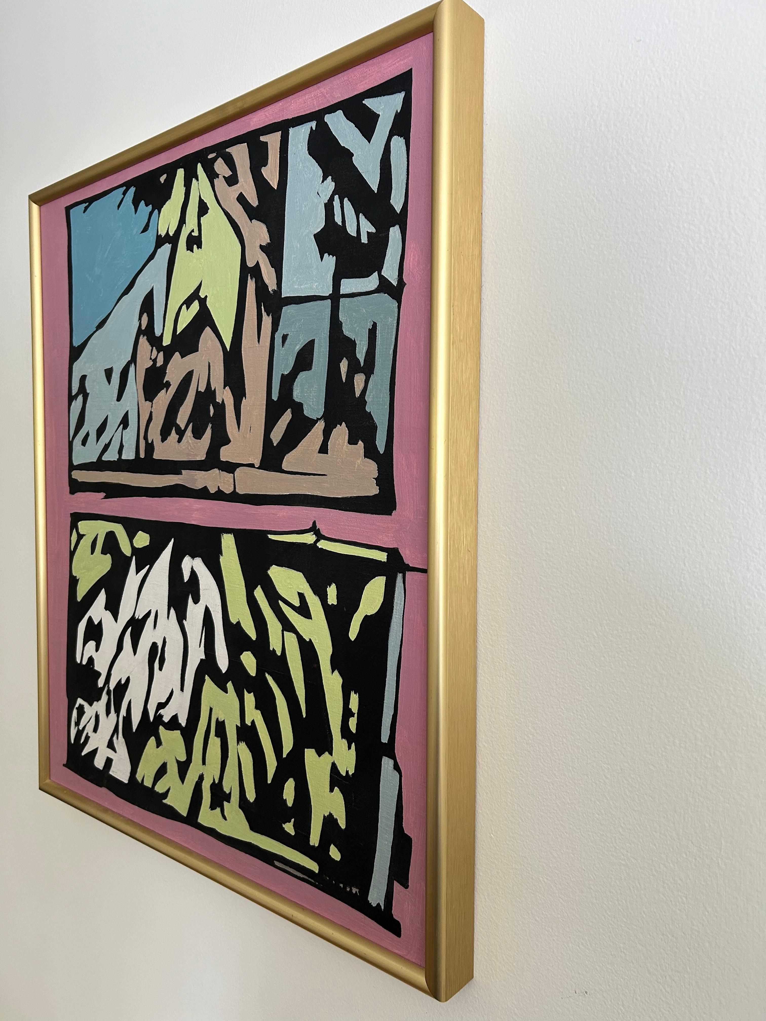 Alluminio Pittura acrilica moderna di metà secolo in vendita