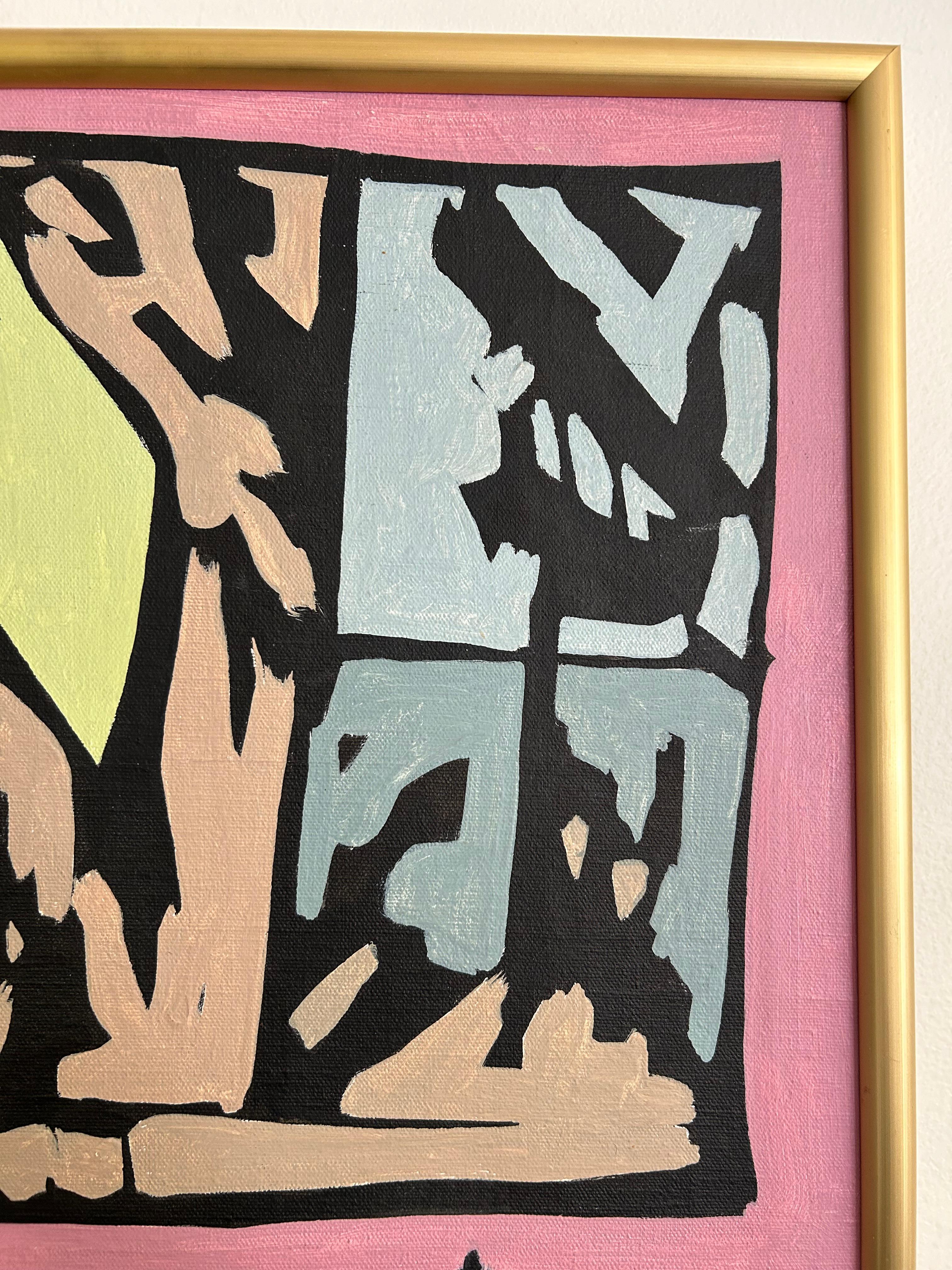 Pittura acrilica moderna di metà secolo in vendita 2