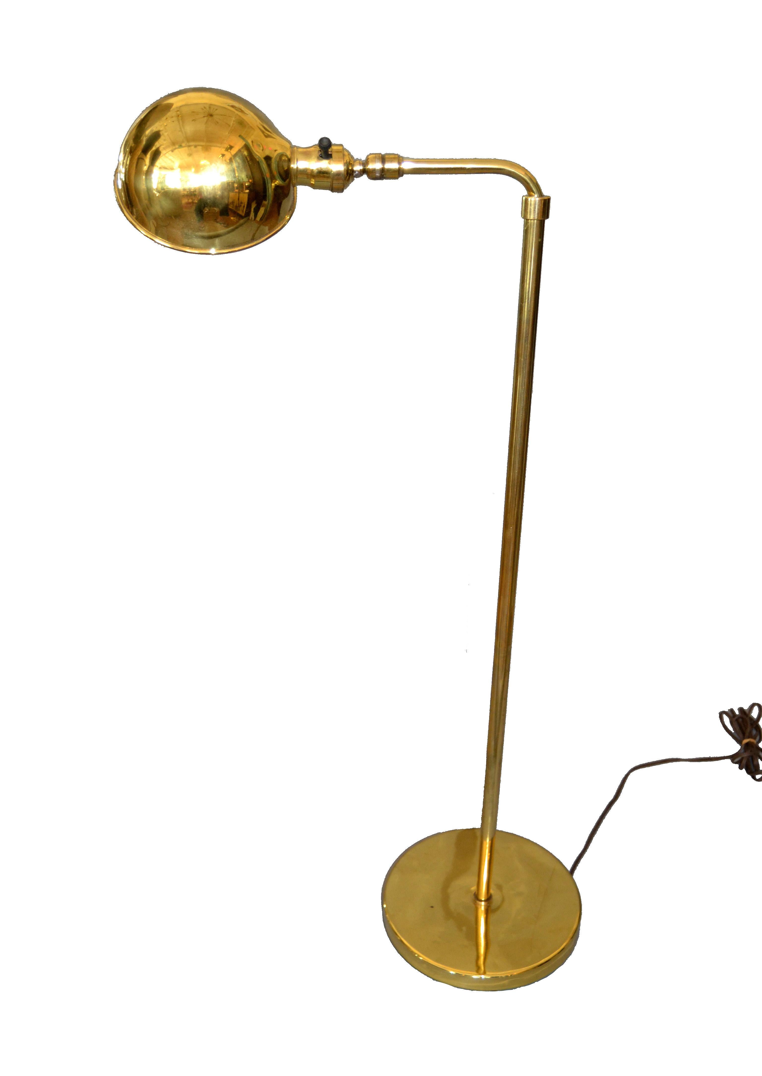 Mid-Century Modern Adjustable American Vintage Brass Floor or Reading Lamp 6