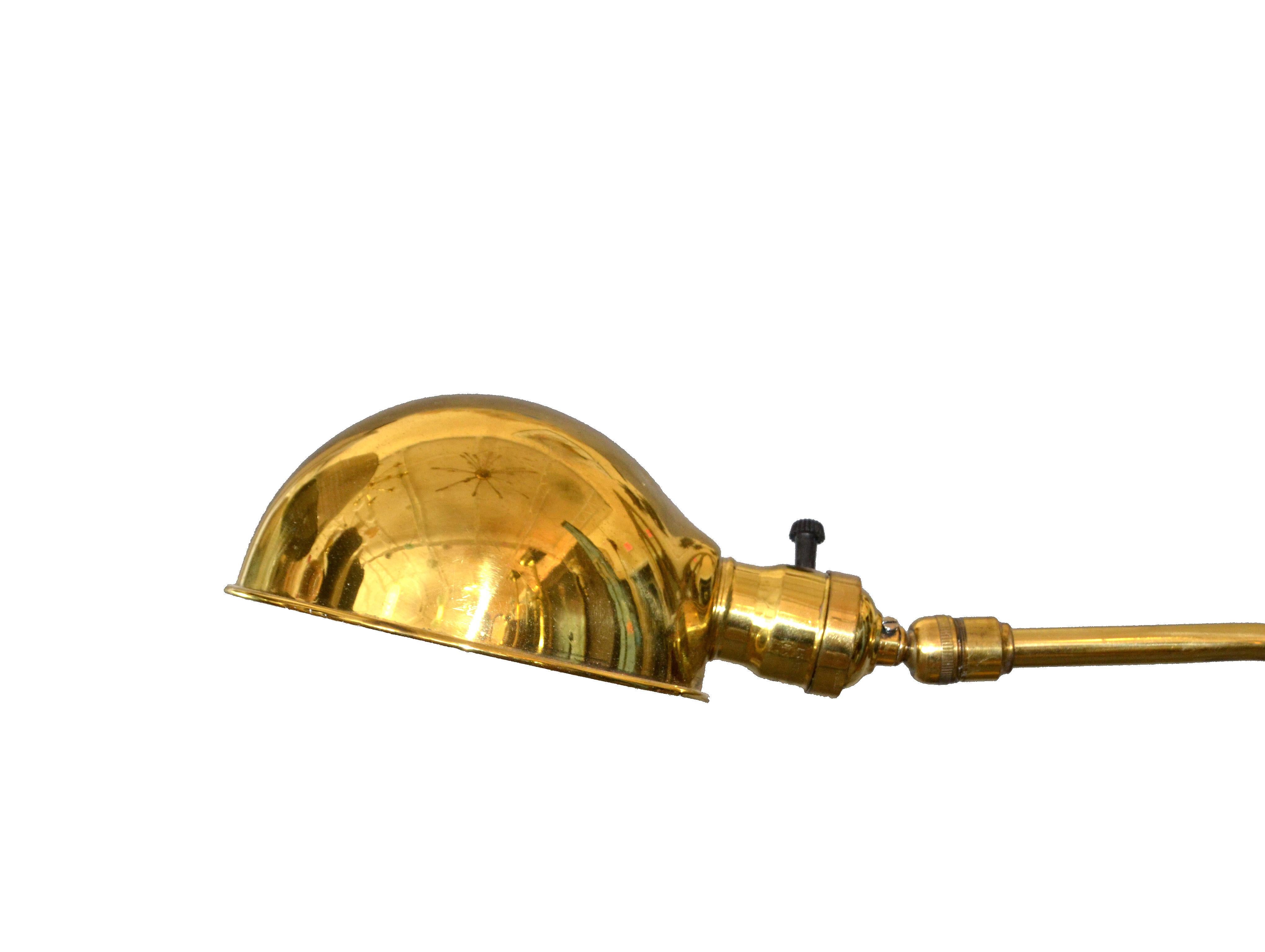 Mid-Century Modern Adjustable American Vintage Brass Floor or Reading Lamp 3