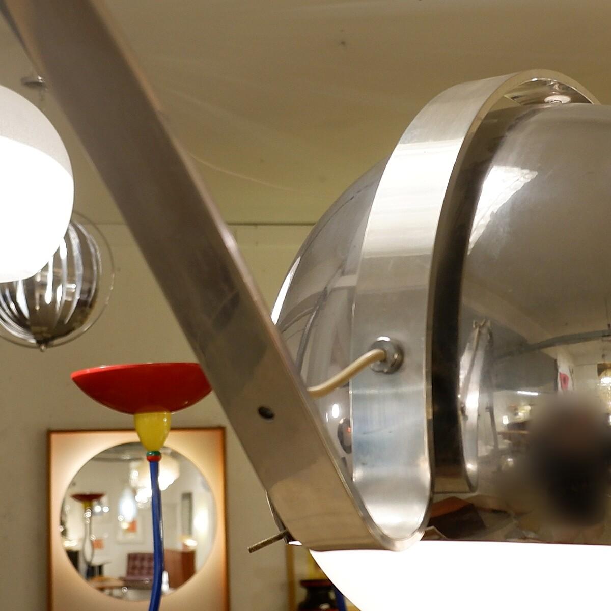 Mid Century Modern adjustable arc floor lamp in brushed chrome - italy 1970s For Sale 3