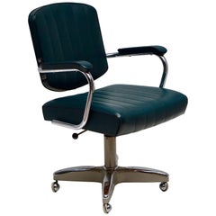 Mid-Century Modern Adjustable Armchair Rolling Swivel