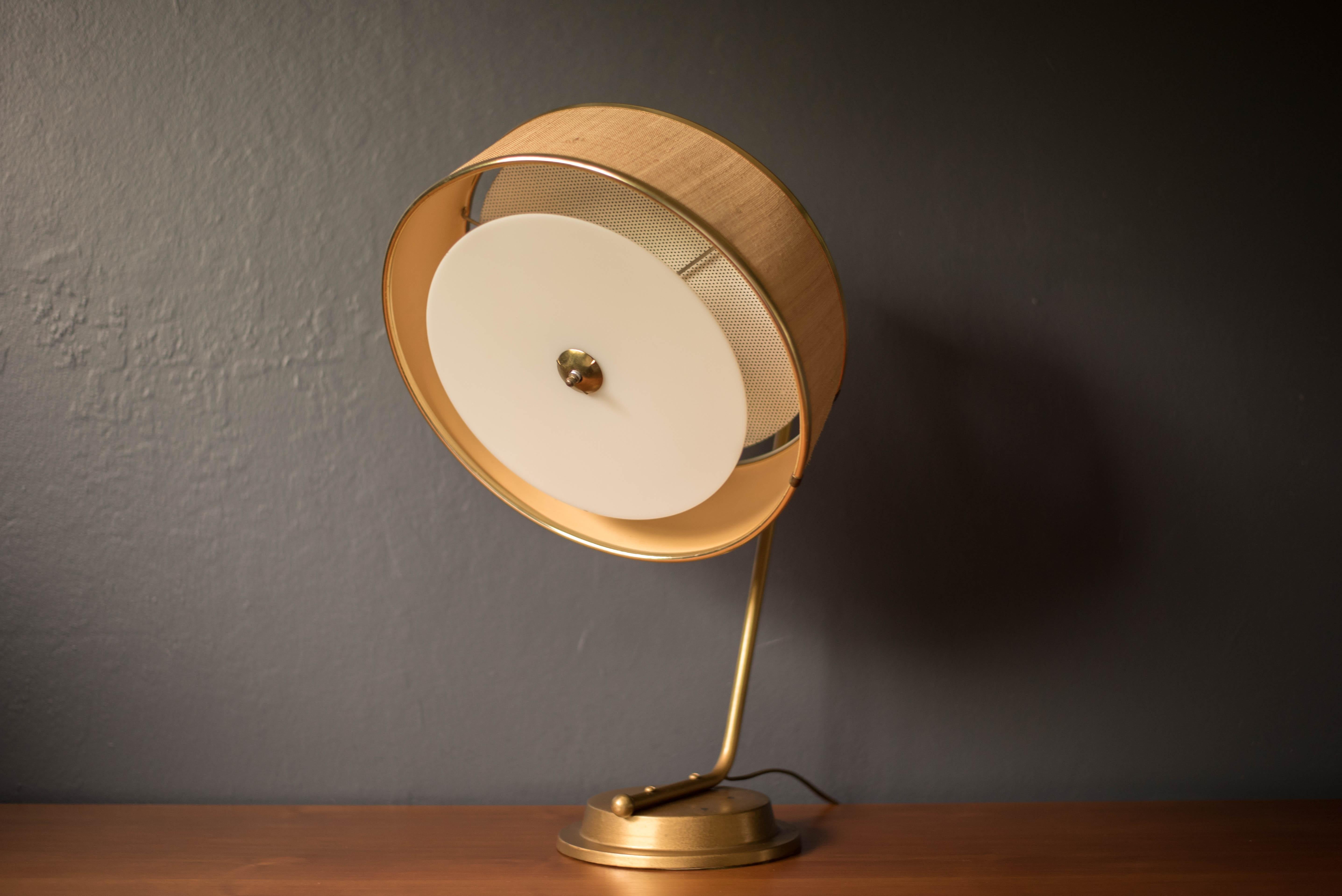 Mid-Century Modern Adjustable Brass Desk Lamp by Gerald Thurston for Lightolier  4