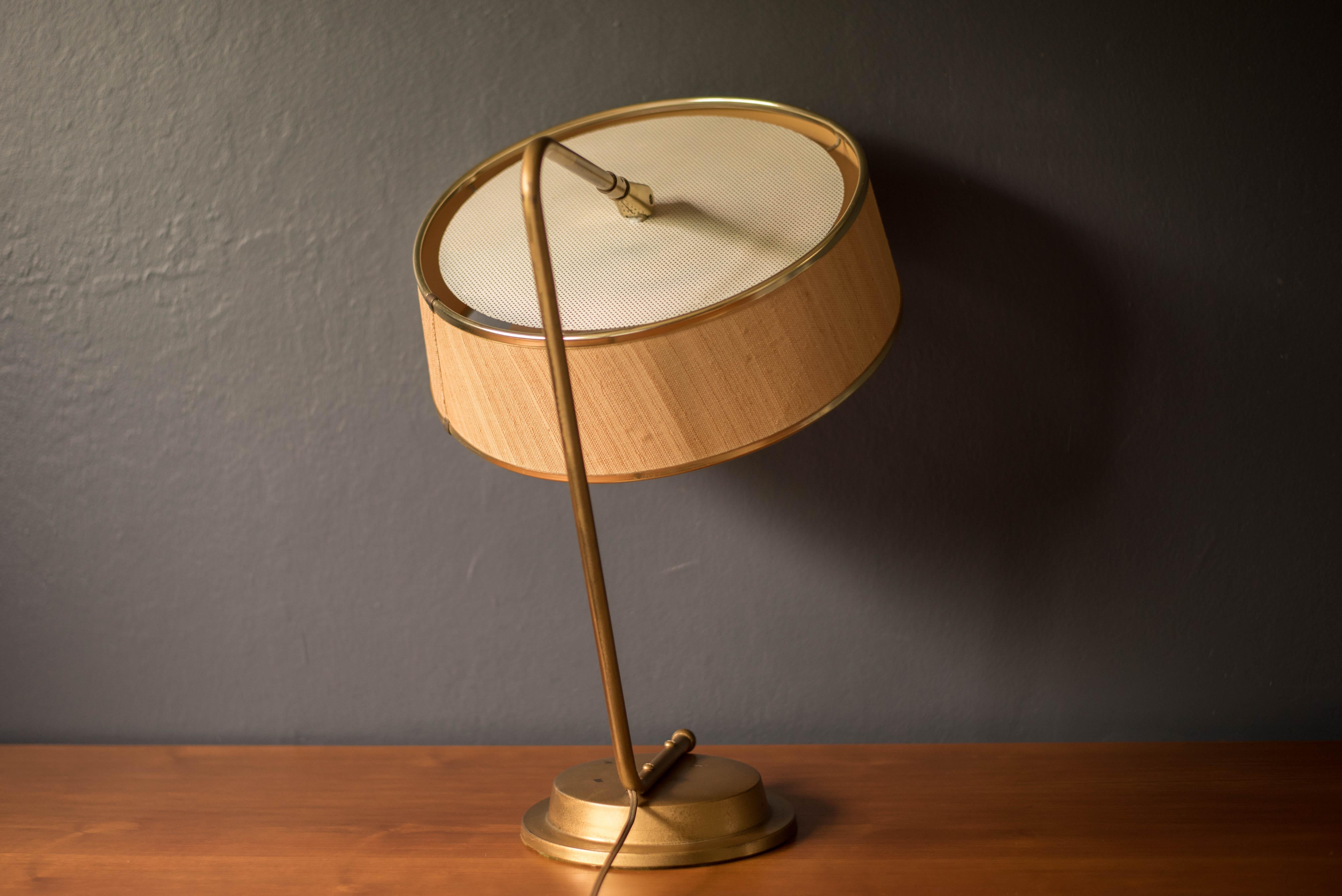 Mid-20th Century Mid-Century Modern Adjustable Brass Desk Lamp by Gerald Thurston for Lightolier 