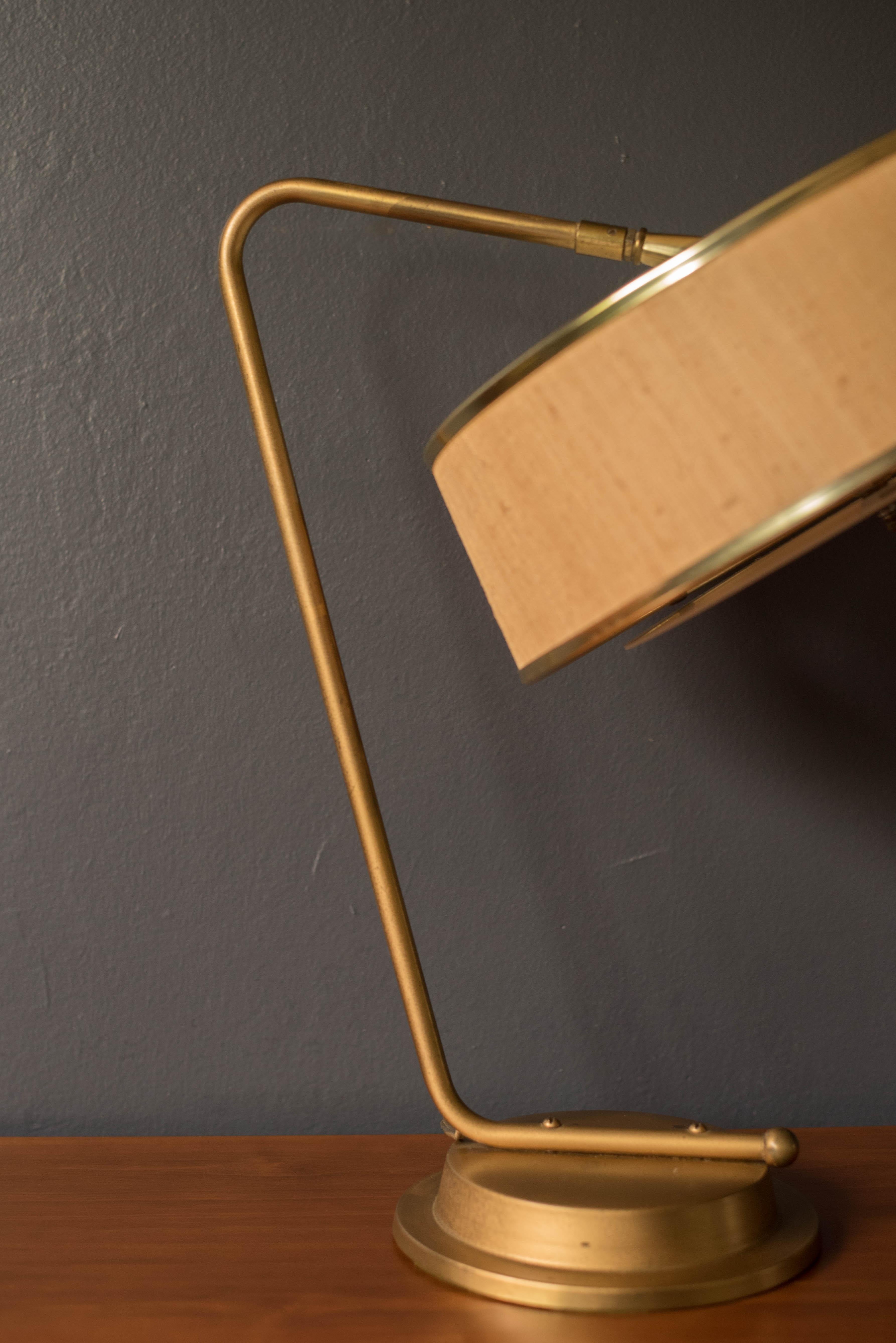 Mid-Century Modern Adjustable Brass Desk Lamp by Gerald Thurston for Lightolier  2