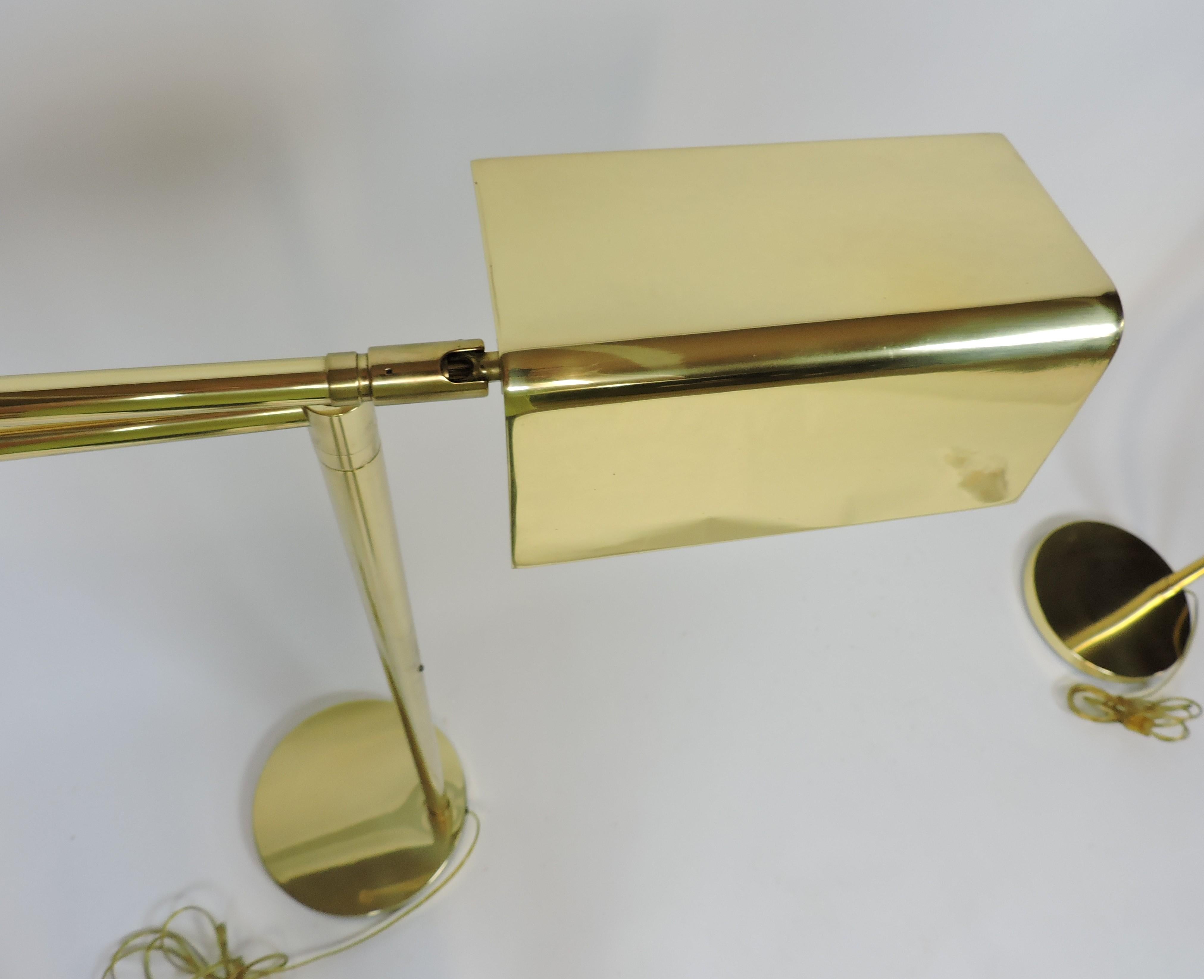 Mid-Century Modern Adjustable Brass Floor Lamp Koch & Lowy Style, Two Available 5