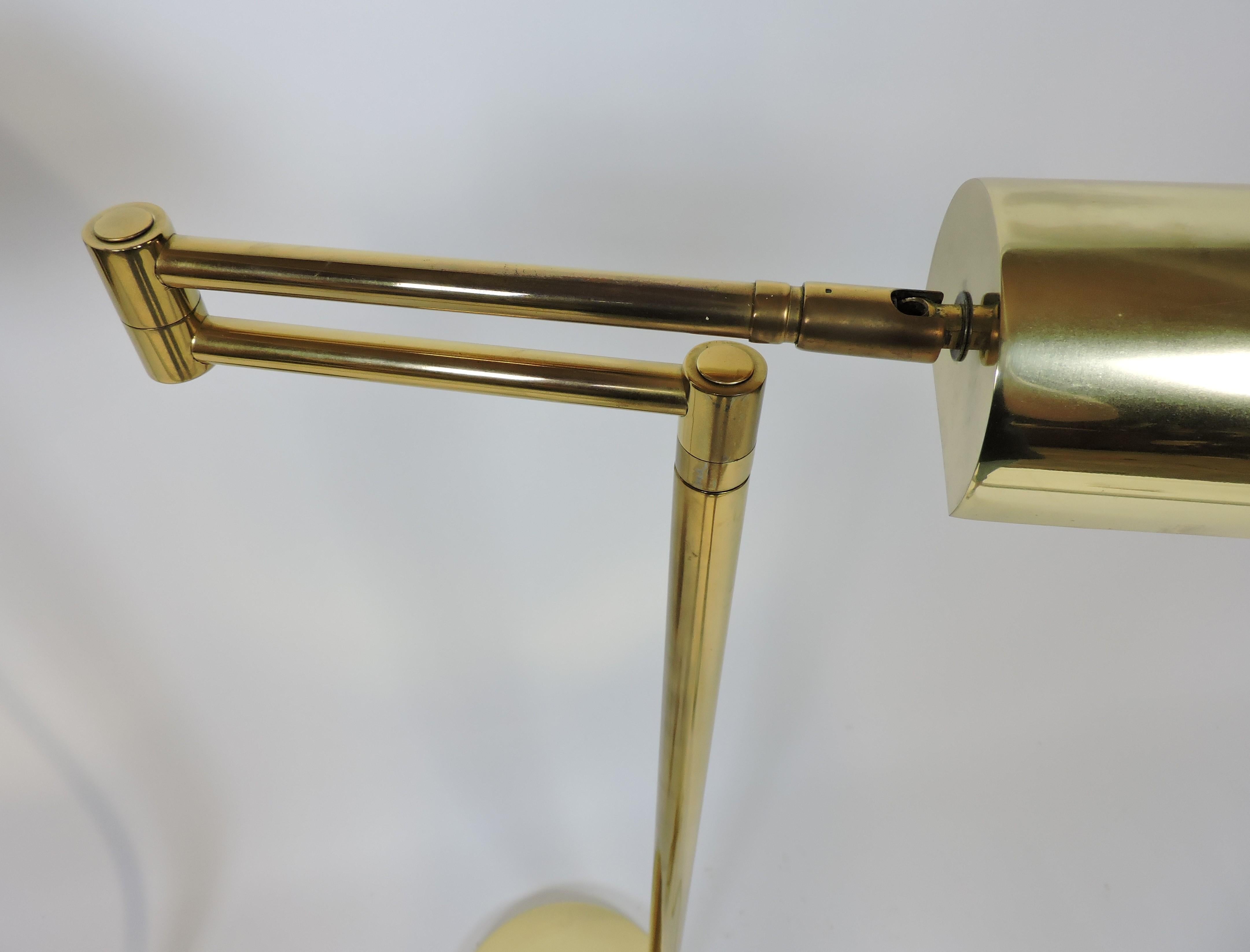Mid-Century Modern Adjustable Brass Floor Lamp Koch & Lowy Style, Two Available 4