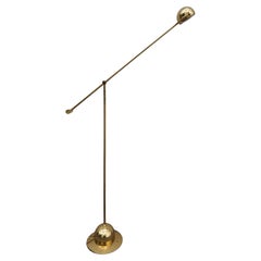 Mid Century Modern Adjustable Brass Floor Lamp with Counterweight, Germany 1970s