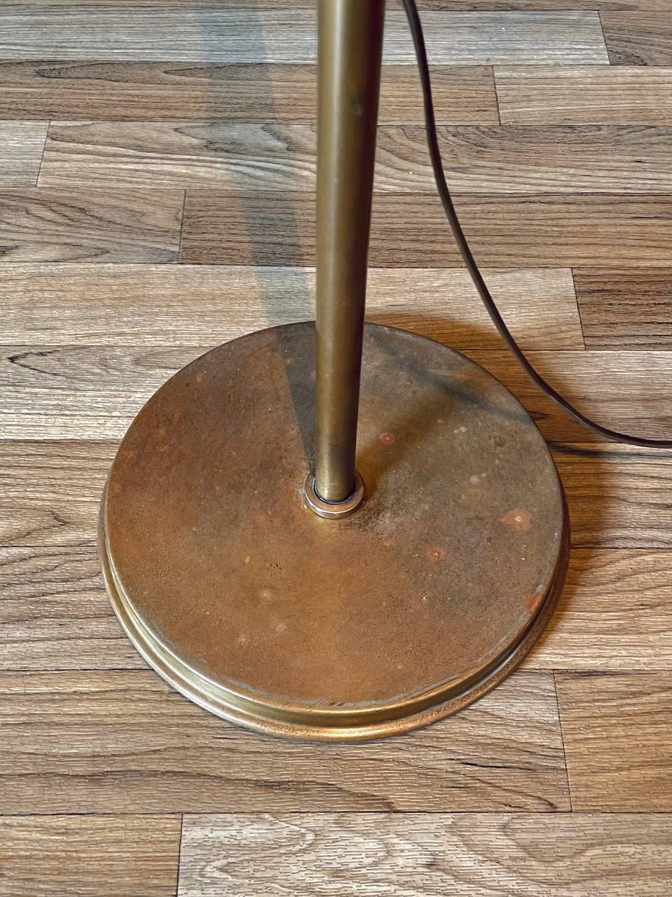 Mid-Century Modern Adjustable Brass Reading Floor Lamp For Sale 5