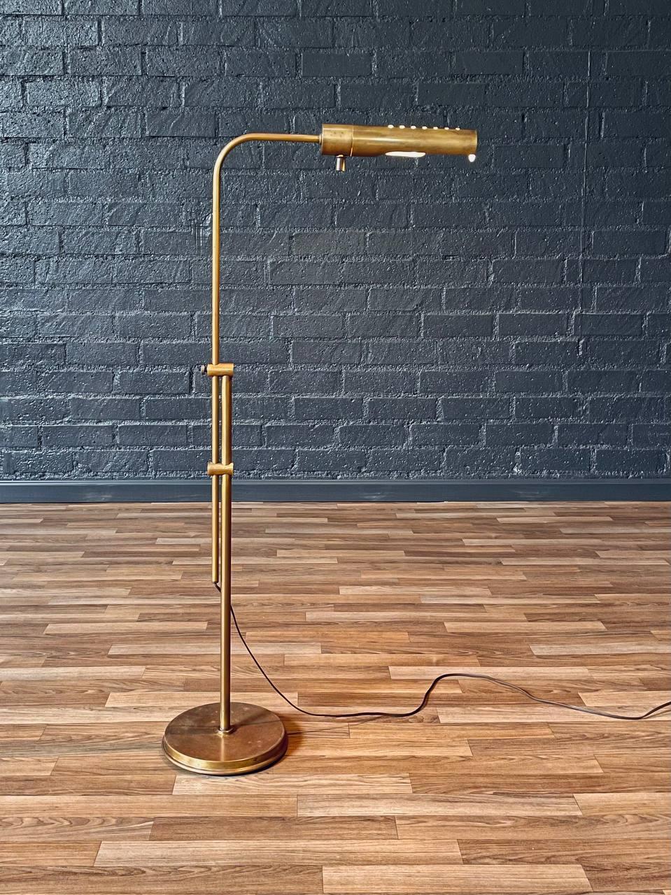 Condition: Original Vintage Condition 

Materials: Patinated Brass

Dimensions: 
34.50”- 53.50