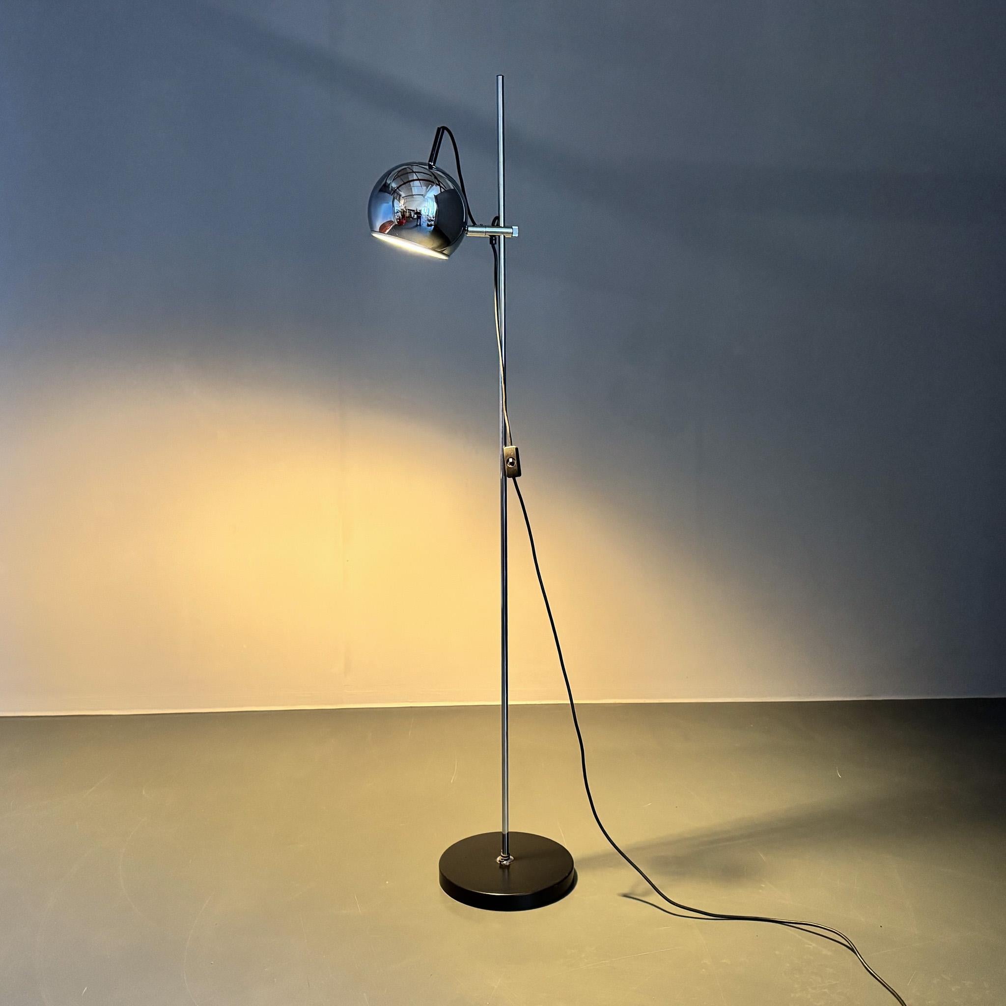 Lampada da terra regolabile in cromo della metà del secolo scorso, Germania in vendita 5