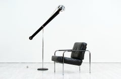 Mid-Century Modern Adjustable Chrome Orb Floor Lamp