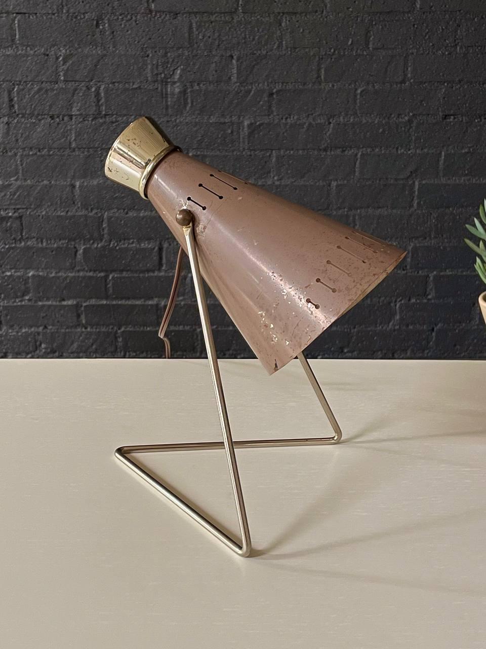 Mid-20th Century Mid-Century Modern Adjustable Cone Shape Table Lamp For Sale