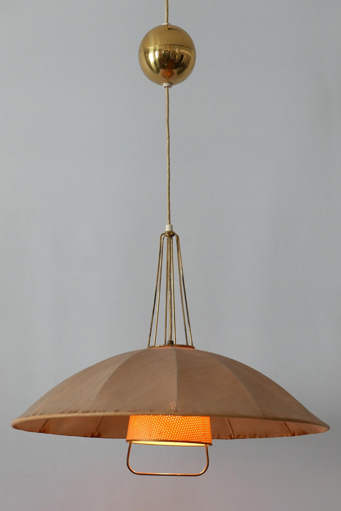 Mid-Century Modern Adjustable Counterweight Pendant Lamp or Hanging Light, 1950s 4