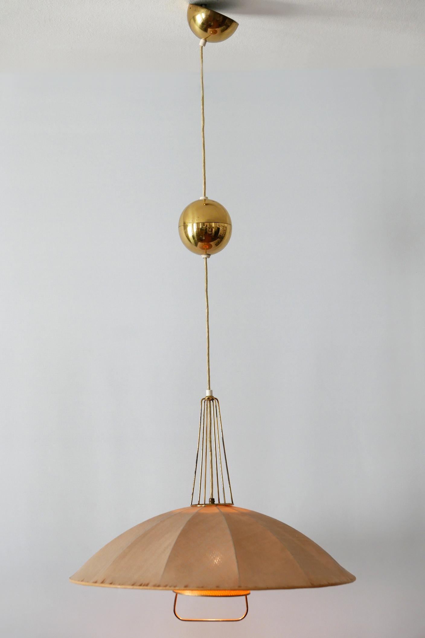Mid-Century Modern Adjustable Counterweight Pendant Lamp or Hanging Light, 1950s In Good Condition In Munich, DE