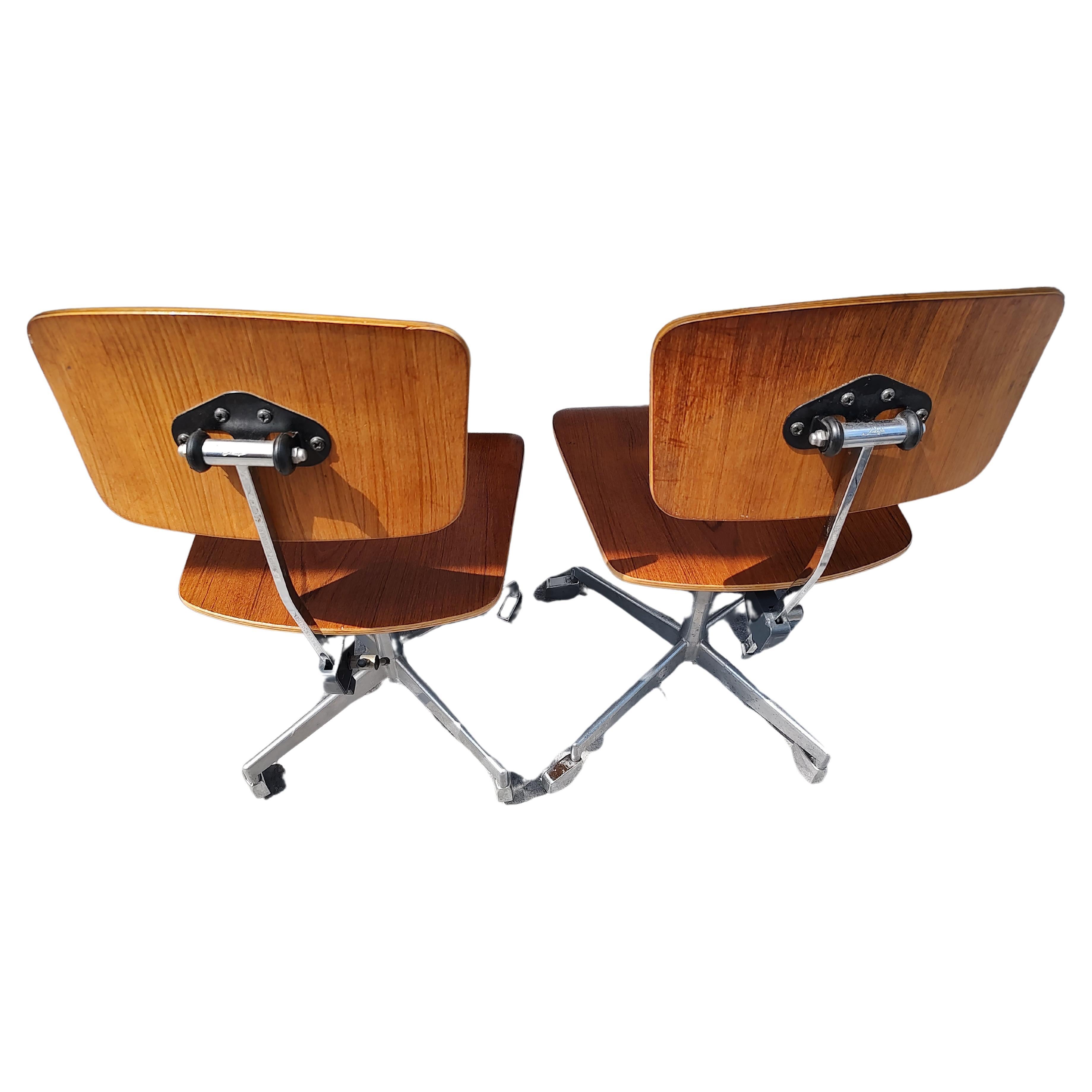 Danish Mid-Century Modern Adjustable Desk Dining Chairs by Jorgen Rasmussen for Labofa For Sale