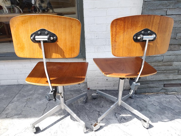 Mid-Century Modern Adjustable Desk Dining Chairs by Jorgen Rasmussen for Labofa For Sale 1