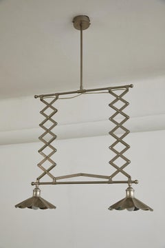 Mid-Century Modern Adjustable Double Accordian Pendant Light