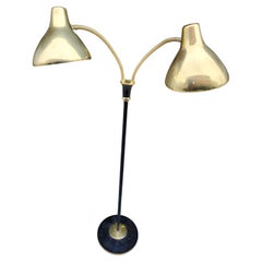 Verstellbare Doppel-Stehlampe von Gerald Thurston – Lightolier, Moderne der Mitte des Jahrhunderts