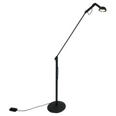 Mid-Century Modern Adjustable Floor Lamp Black Enamelled Brass Design Italy 80s