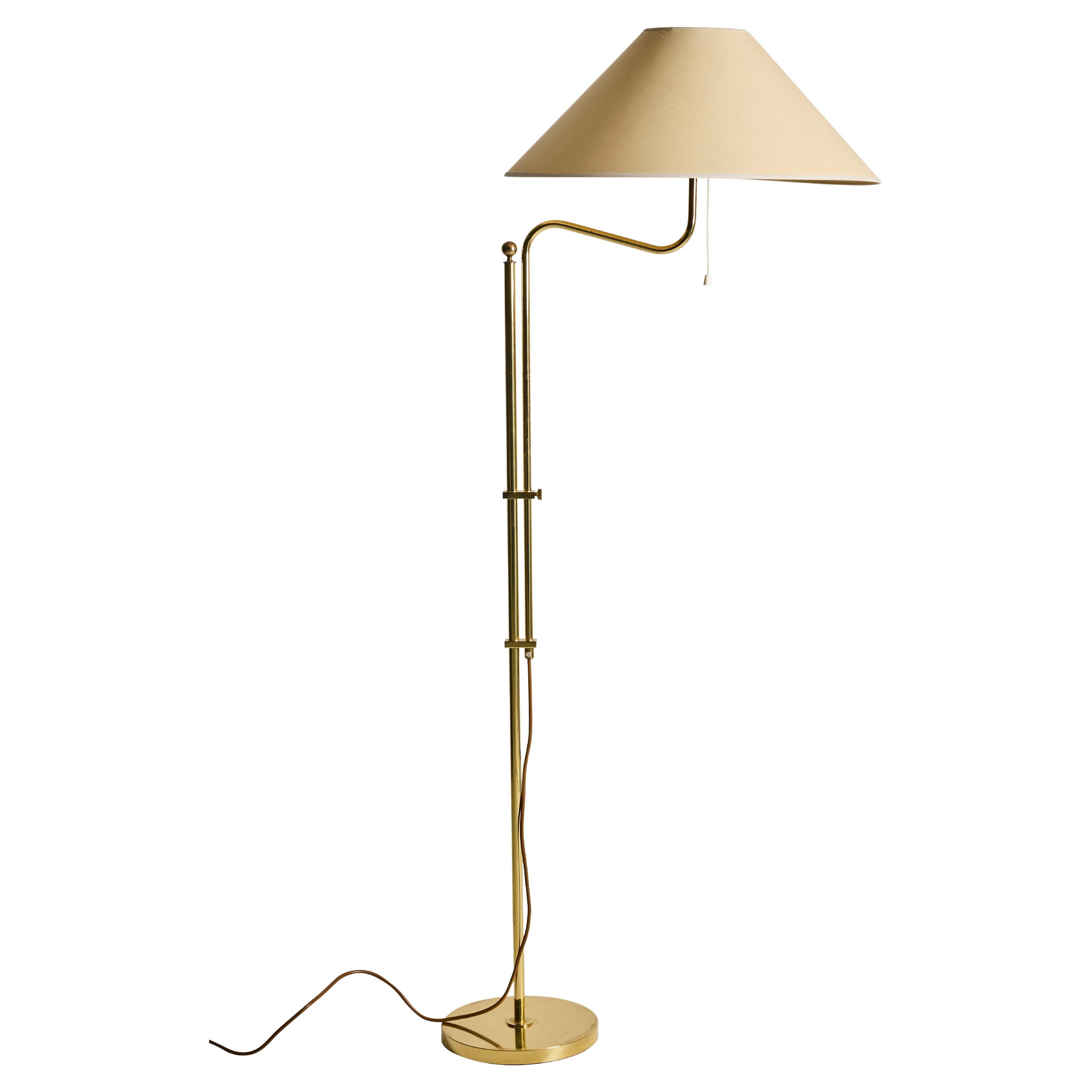 Mid-Century Modern Adjustable Floor Lamp G-132 in brass by Bergboms, 60s