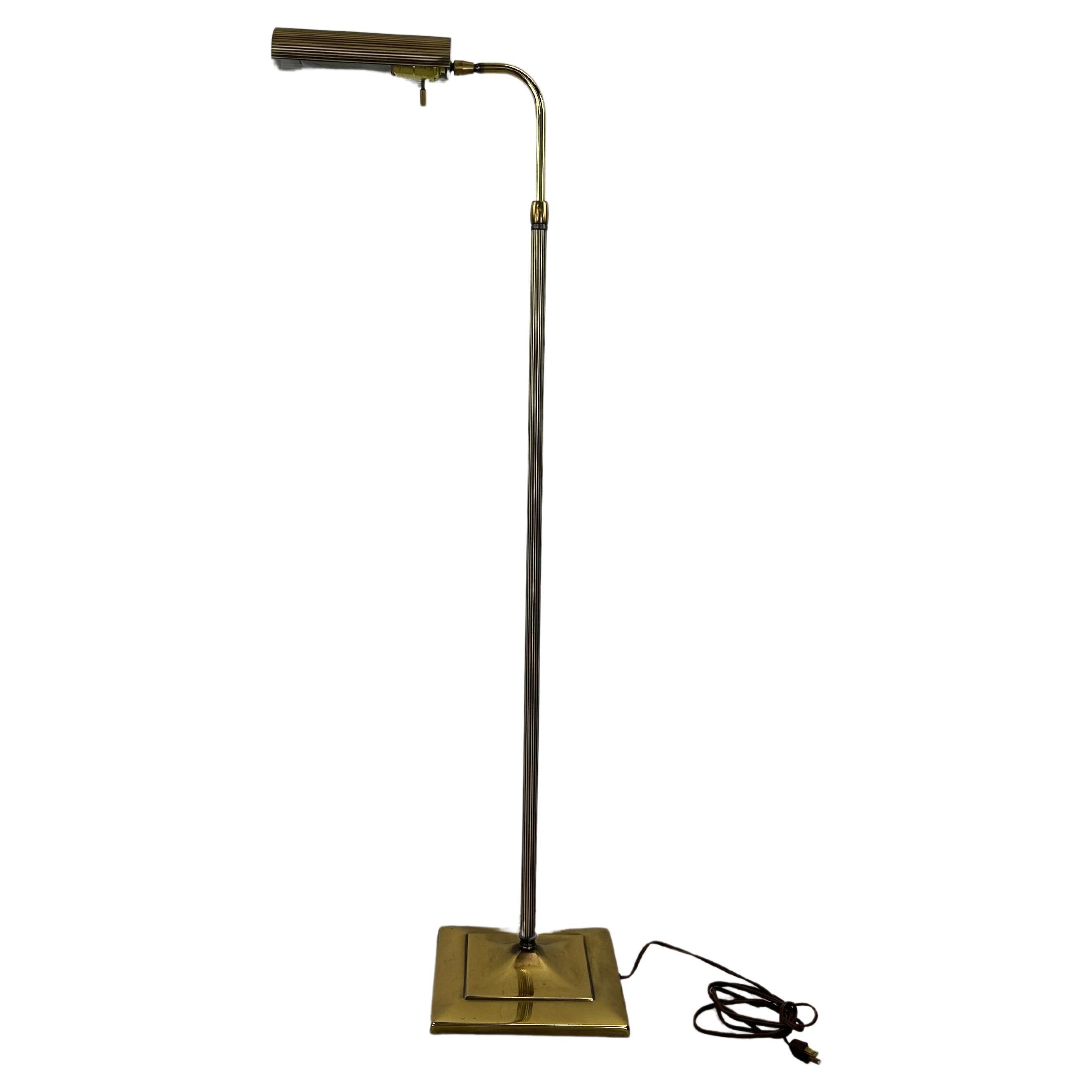 Mid Century Modern Adjustable Height Brass Floor Lamp