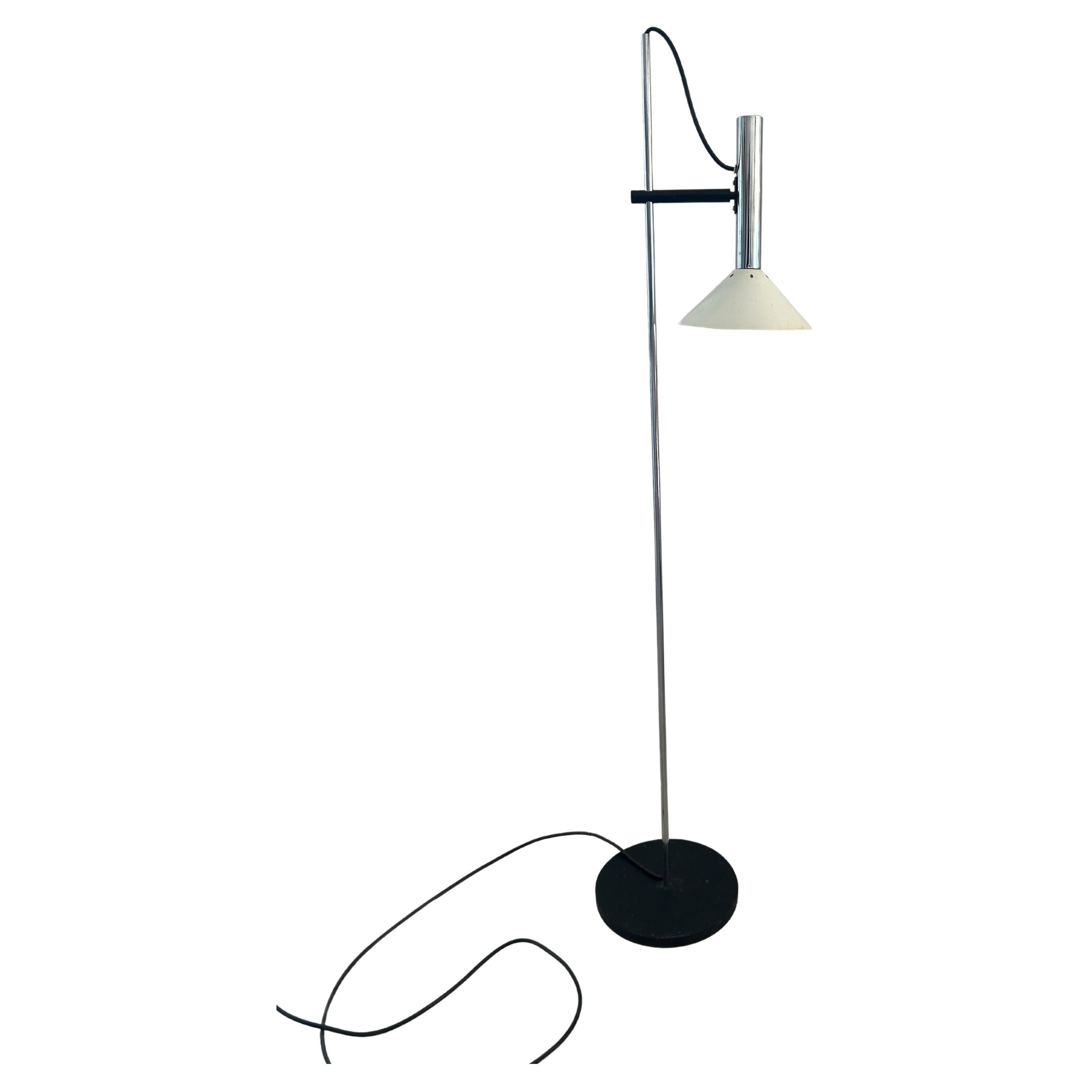 Mid-Century Modern Adjustable Height Chrome Floor Lamp Style of Joe Colombo
