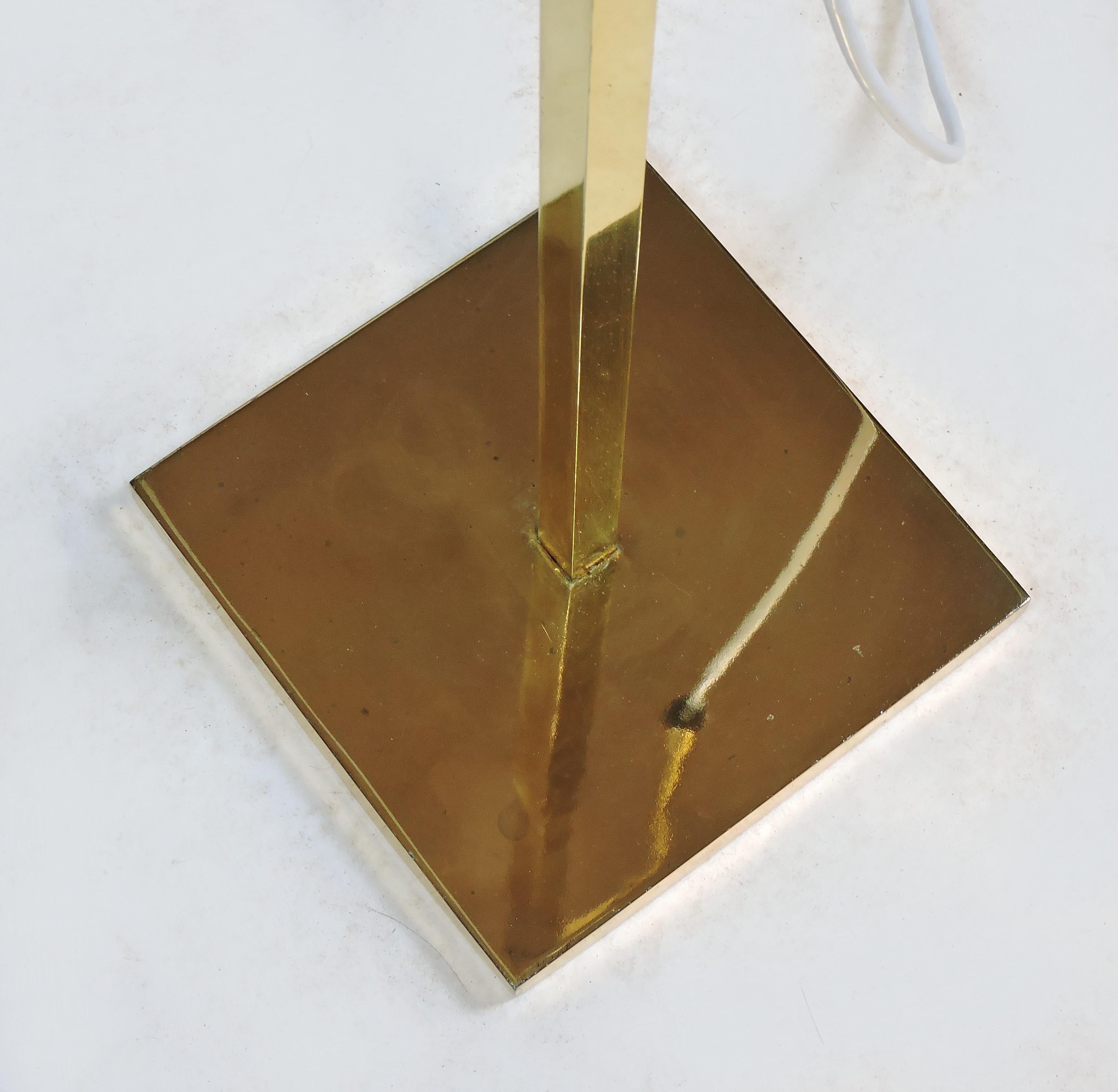 Mid-20th Century Mid-Century Modern Adjustable Minimalist Brass Floor Lamp by Laurel