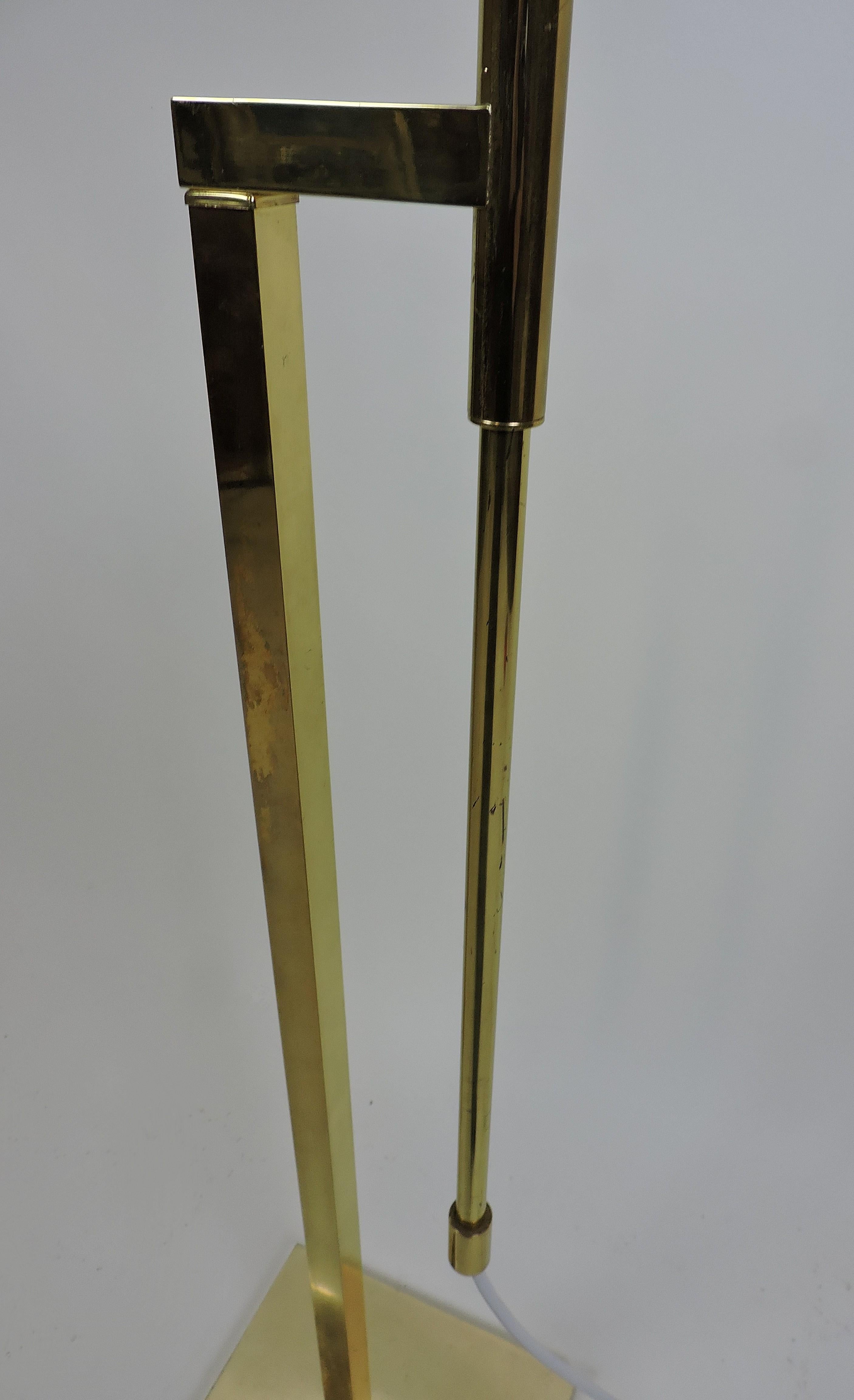 Mid-20th Century Mid-Century Modern Adjustable Minimalist Brass Floor Lamp by Laurel